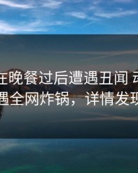 圈内人在晚餐过后遭遇丑闻 动情，岛遇全网炸锅，详情发现